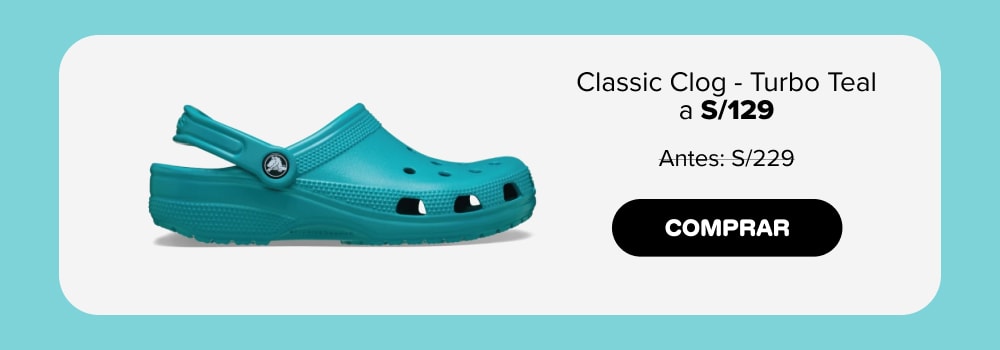 Classic Clog - Turbo Teal a S/129 Antes: S/229 COMPRAR